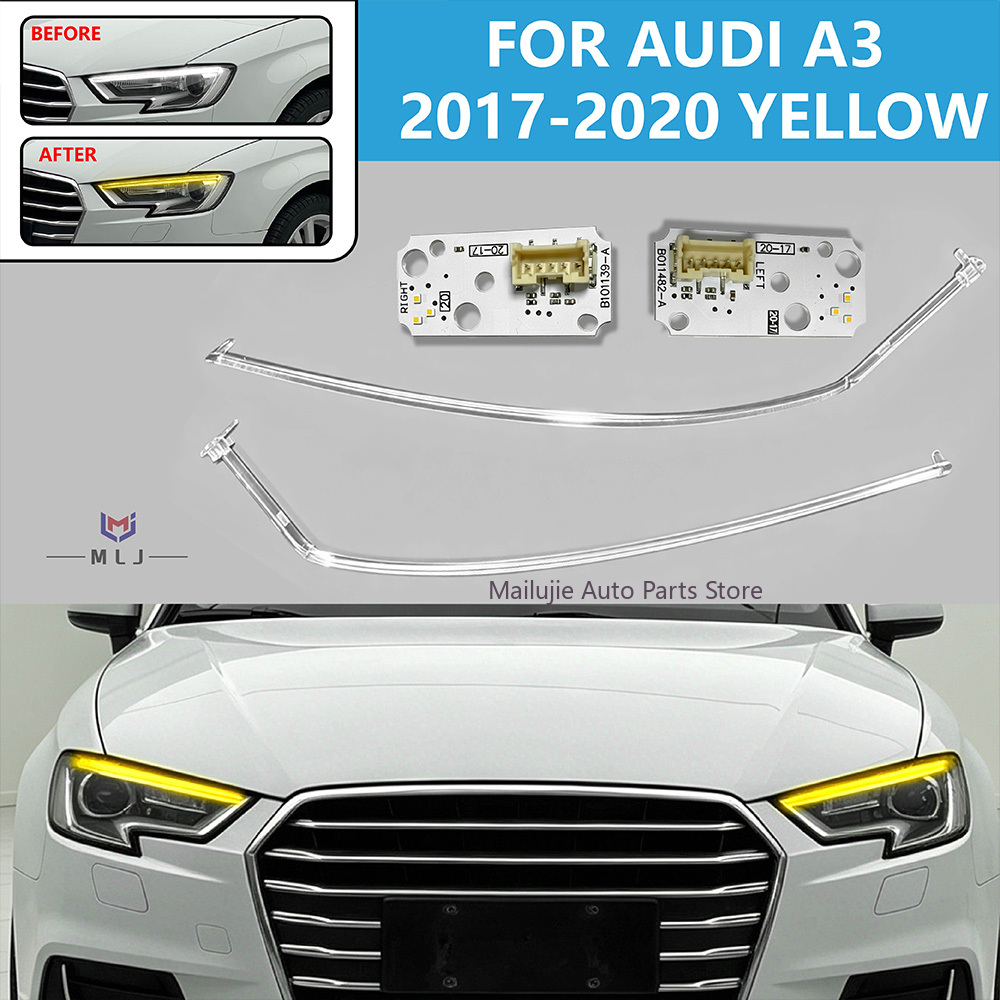 Car Accessories Tape - For Audi A3 2017-2020 Yellow LED