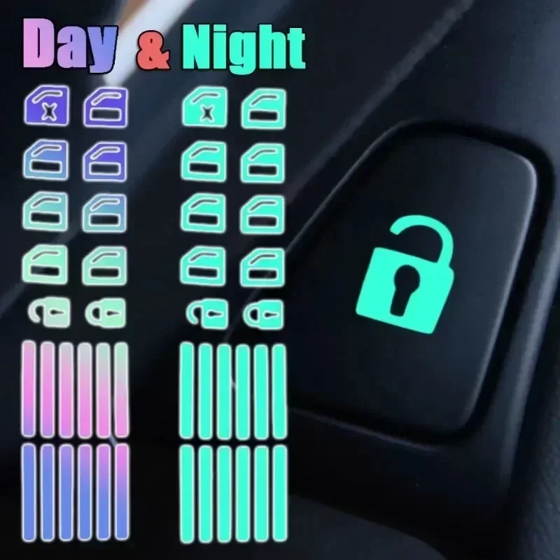 Car Accessories For Inside - NEW Glow-in-the-Dark Car Button Stickers -
