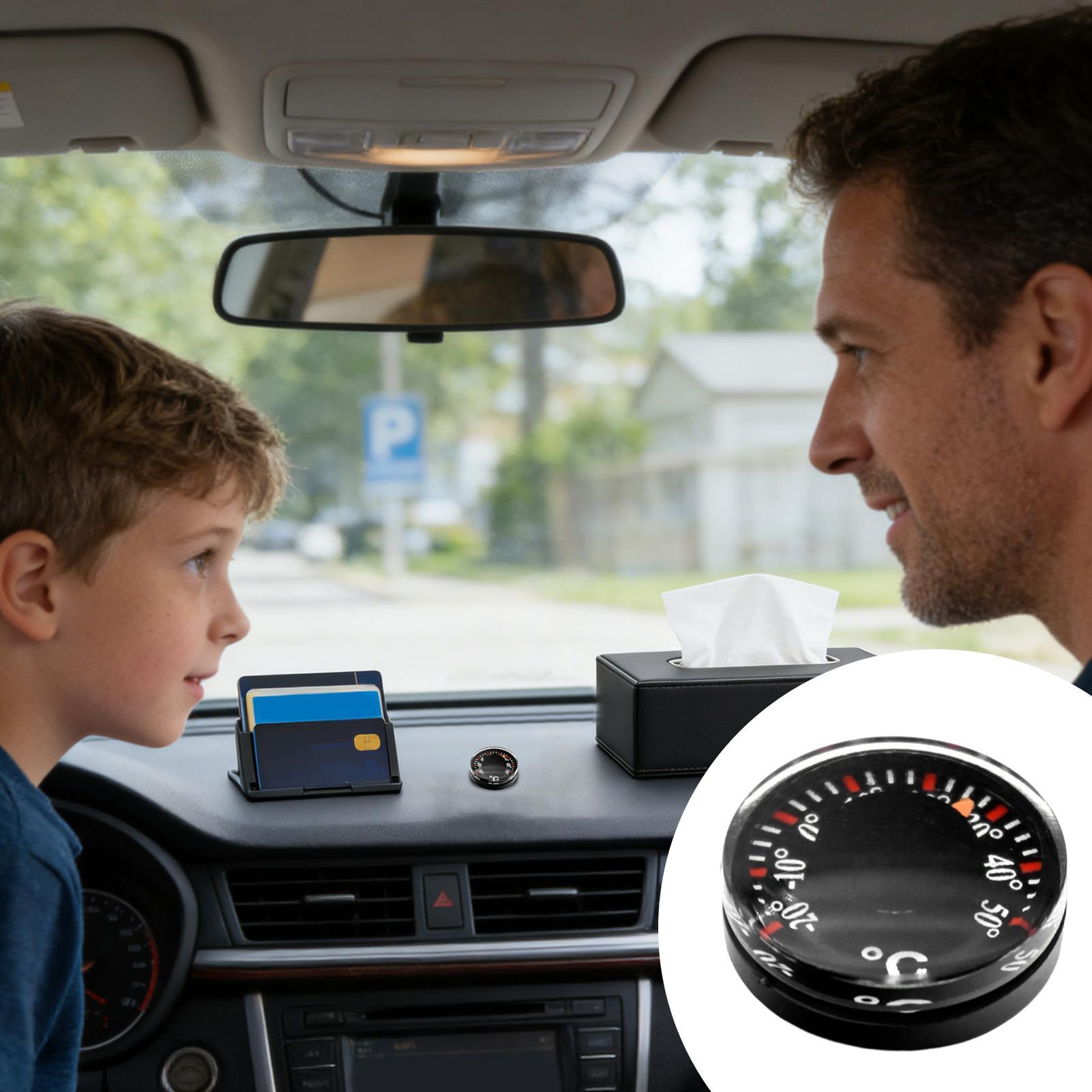 Car Accessories For Inside - 1PC Mini Car Thermometer Battery-free Dashboard