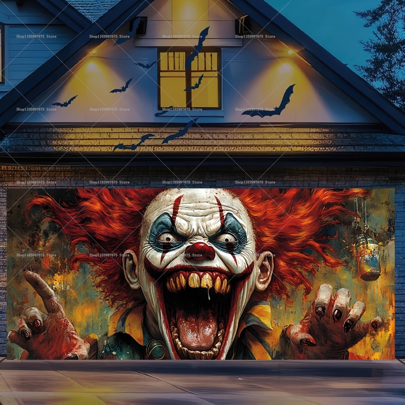 2D Halloween Horrible Clown Ga - đánh giá và giá Car Accessories Banner