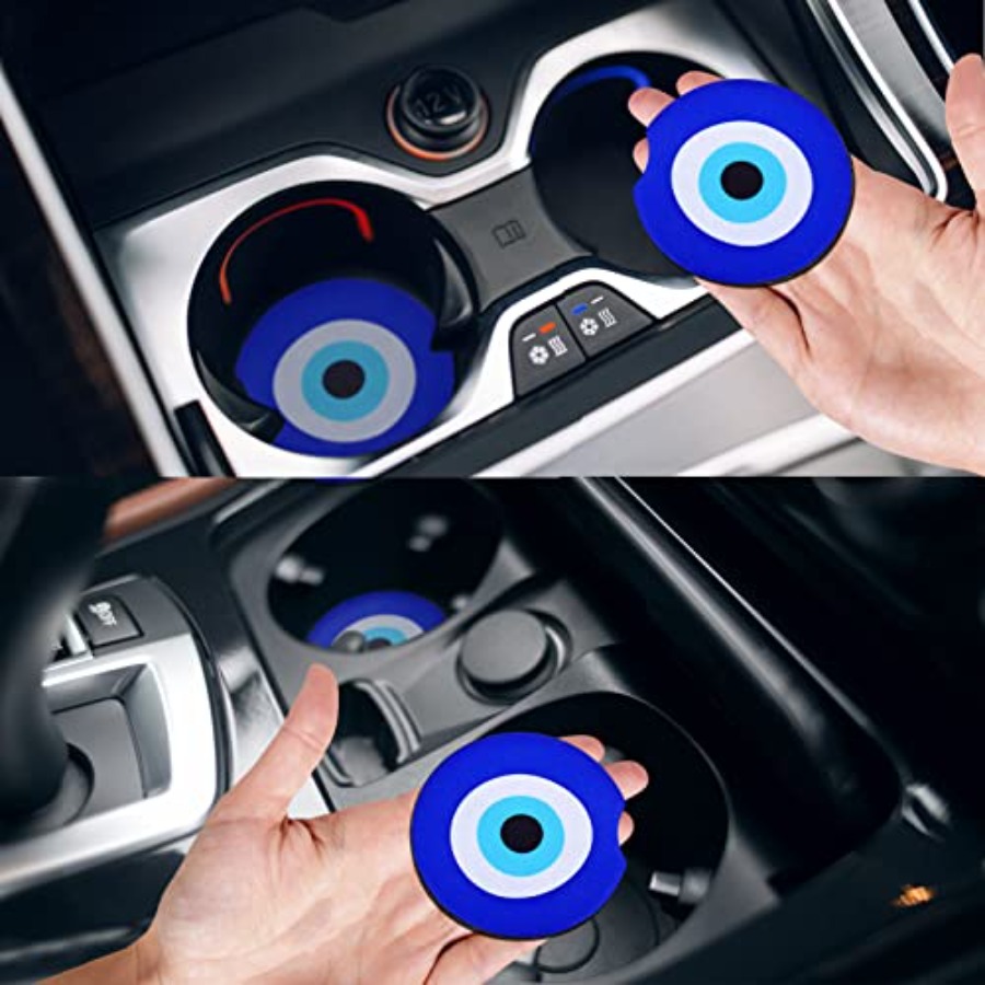 Car Cup Coaster, 2 Pack Blue E - đánh giá và giá Car Accessories Evil Eye