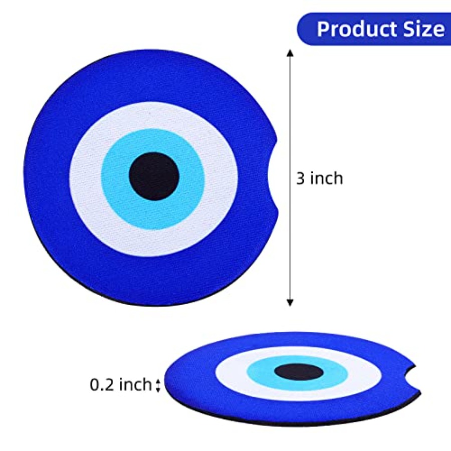 Car Cup Coaster, 2 Pack Blue E - đánh giá và giá Car Accessories Evil Eye