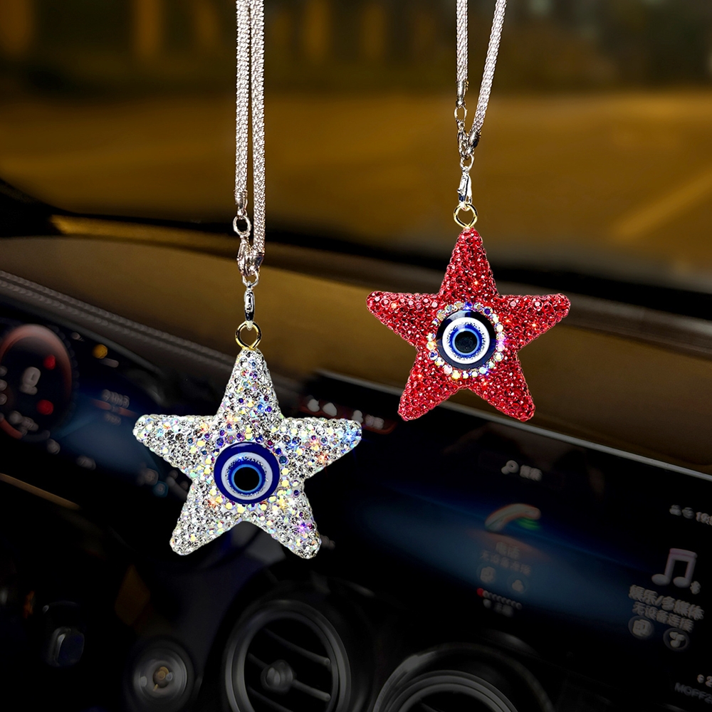 Shining Diamond-Studded Five-P - đánh giá và giá Car Accessories Evil Eye