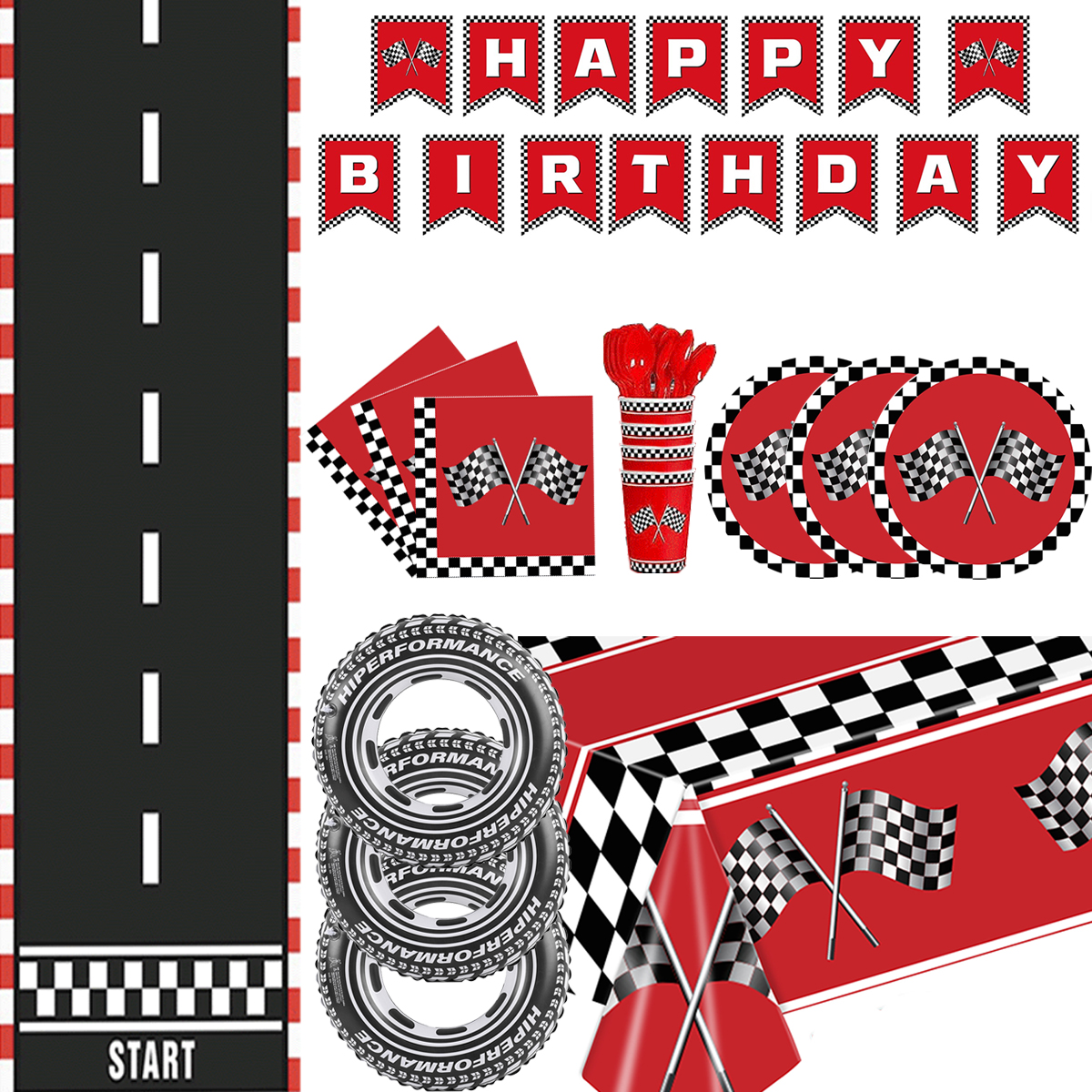 Red Racing Car Checkered Table - đánh giá và giá Car Accessories Banner