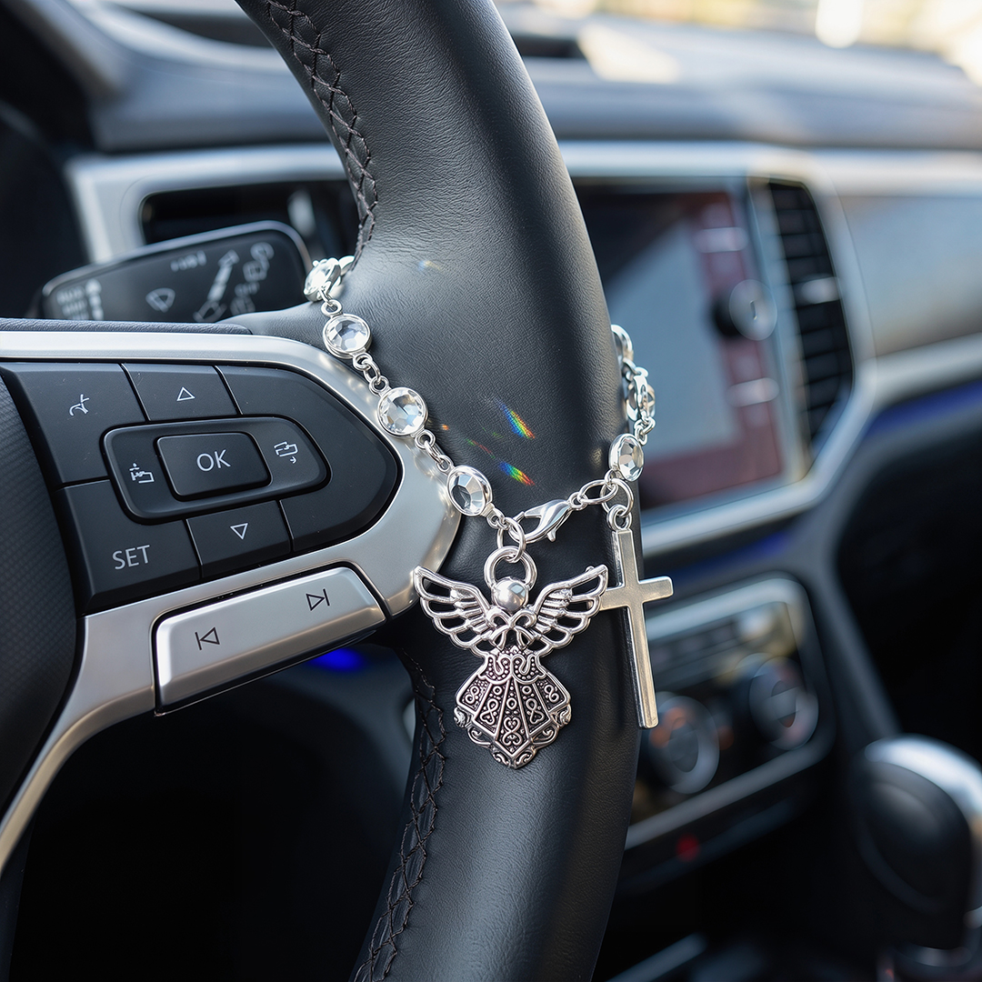 Sparkling Crystal Angel Cross  - đánh giá và giá Car Accessories Evil Eye