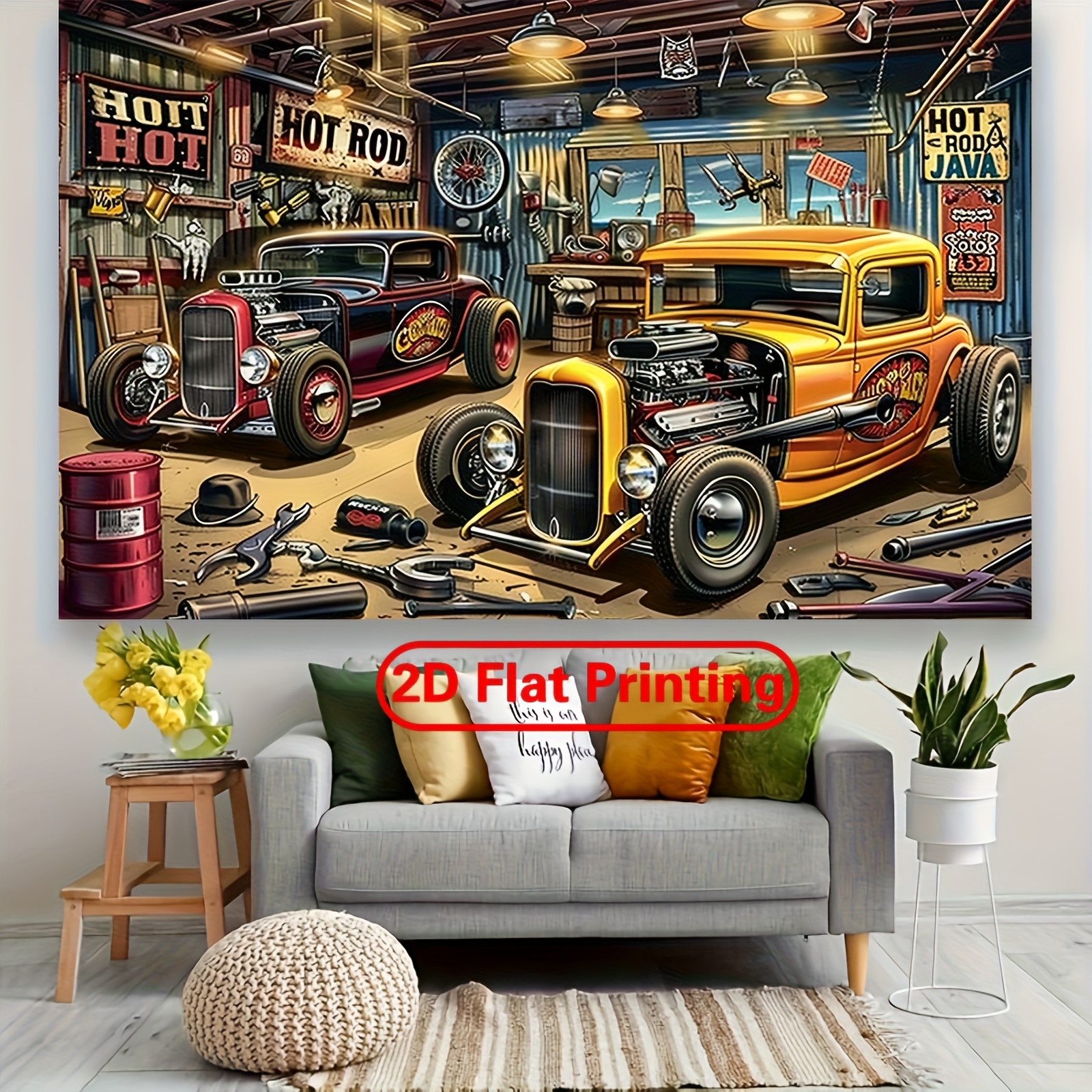 1 vintage hot car garage party - đánh giá và giá Car Accessories Banner