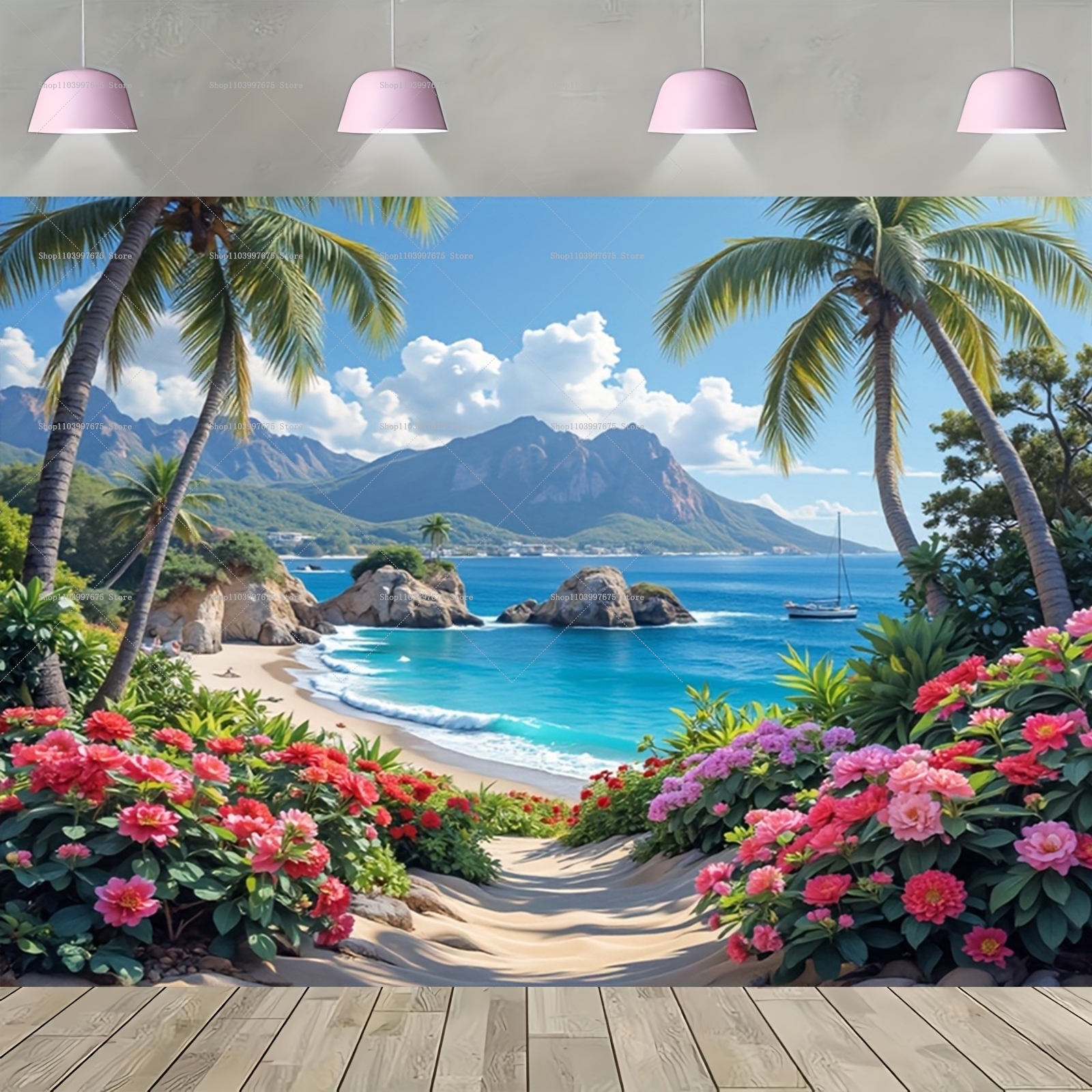 Spring&Summer Tropical Beach S - đánh giá và giá Car Accessories Banner