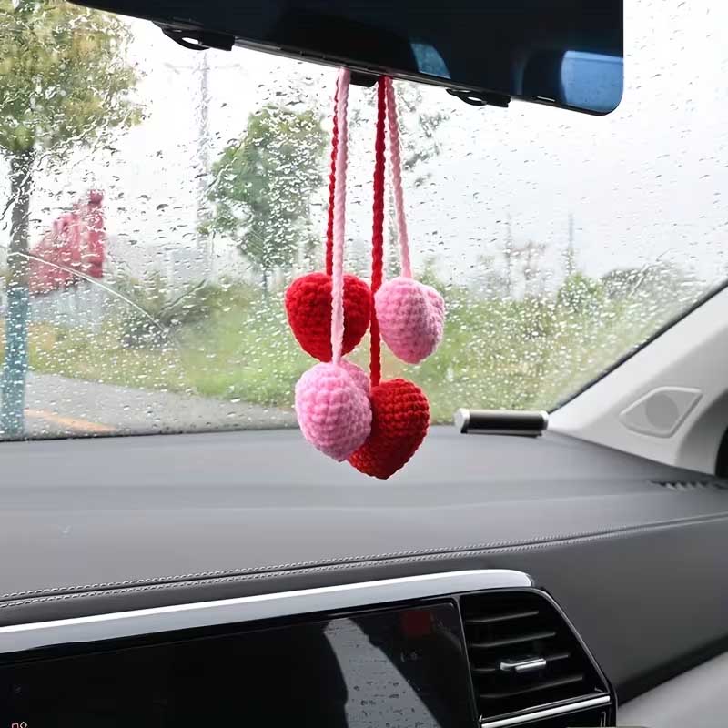1pc handmade crocheted love pe - đánh giá và giá Car Accessories Evil Eye