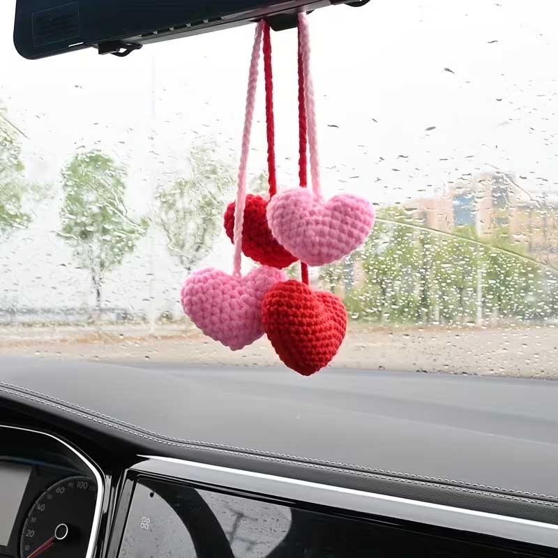 1pc handmade crocheted love pe - đánh giá và giá Car Accessories Evil Eye
