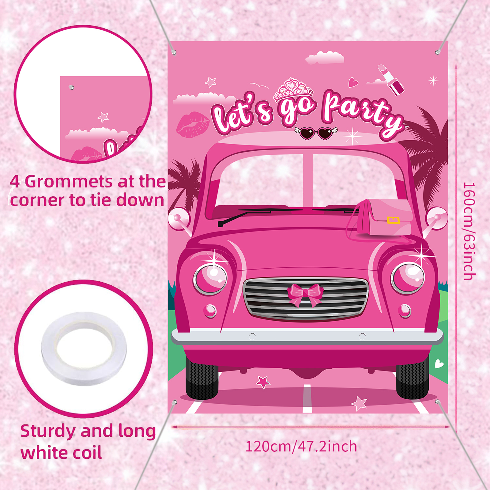1Pcs Hot Pink Girls Photo Boot - đánh giá và giá Car Accessories Banner