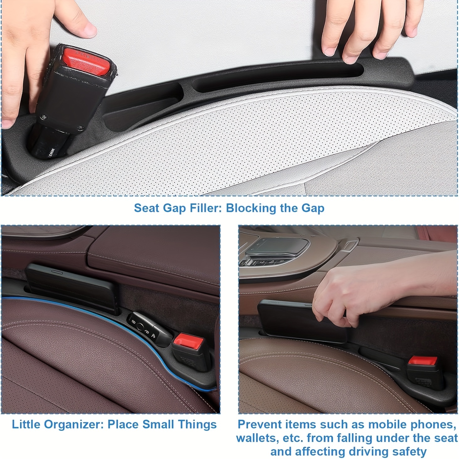 2pc Car Seat Gap Filler Organi - đánh giá và giá Car Accessories Tape